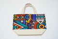 Handmade Ankara African Print Medium Canvas Tote Bag | Colorful Everyday Handheld Bag